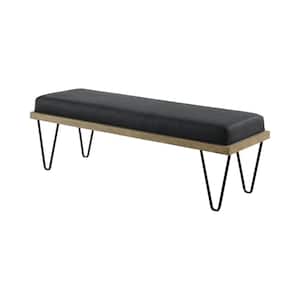 Black Bench with Hairpin Legs 16 in. x 47.5 in. x 15.75 in.