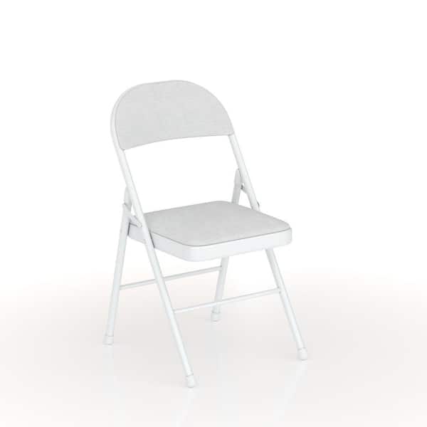8-Pack Padded Folding Chairs with Cushioned Seat Steel Frame Folding Card Table Chairs Set for Indoor/Outdoor Gray
