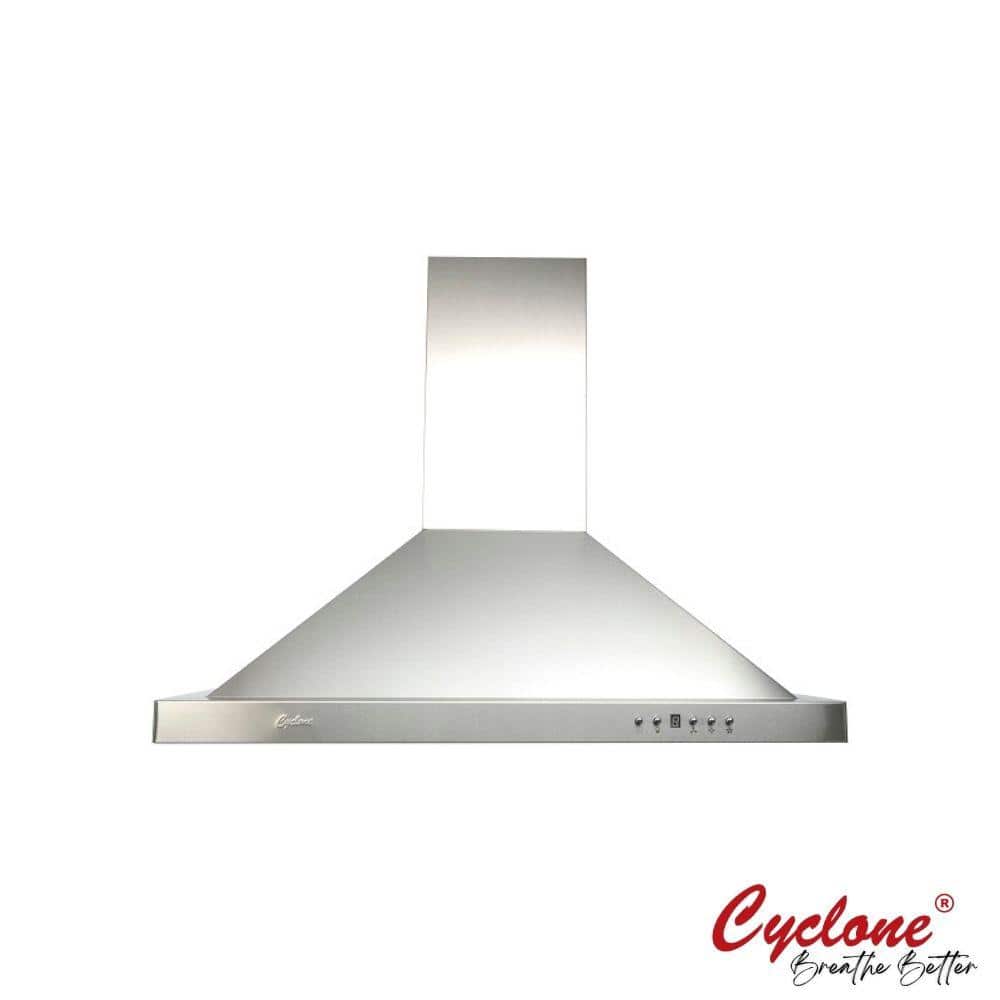 30 in. 550 CFM Pyramid Style Wall Mount Range Hood with LED Lights in Stainless Steel