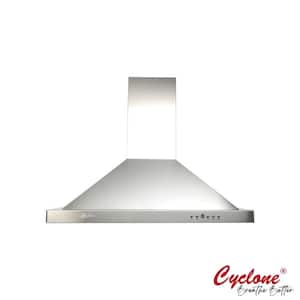 30 in. 550 CFM Pyramid Style Wall Mount Range Hood with LED Lights in Stainless Steel