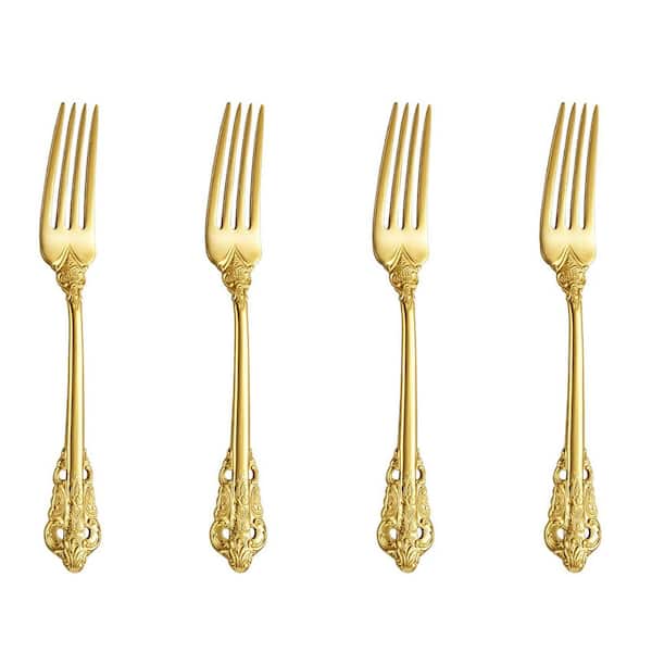 Flatware Single Pieces Gold 18/10 Stainless Steel 5.9 in. Cocktail Appetizer and Dessert Fork Mirror Polish Finish