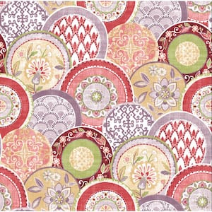 Laguna Pink Plate Paper Strippable Roll Wallpaper (Covers 56.4 sq. ft.)