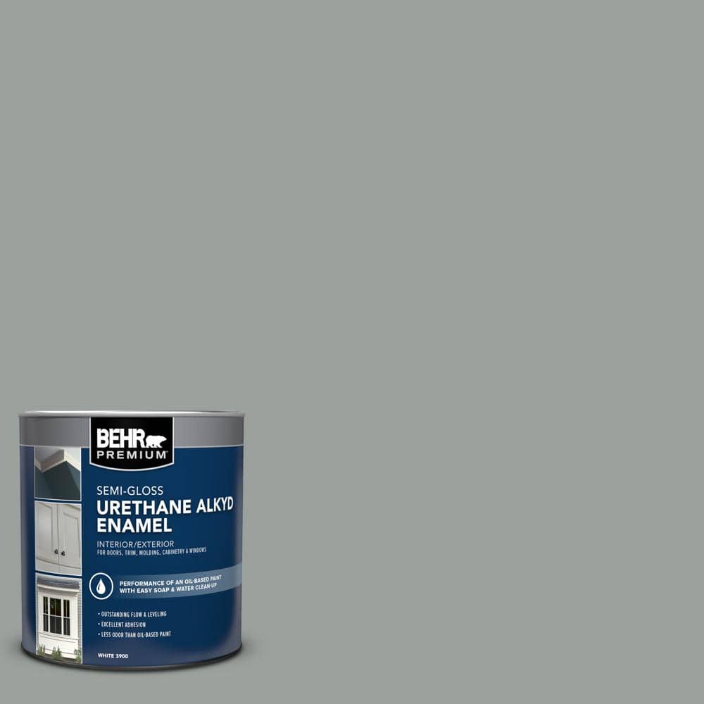 BEHR PREMIUM 1 qt. PPU1116 Brampton Gray SemiGloss Enamel Urethane