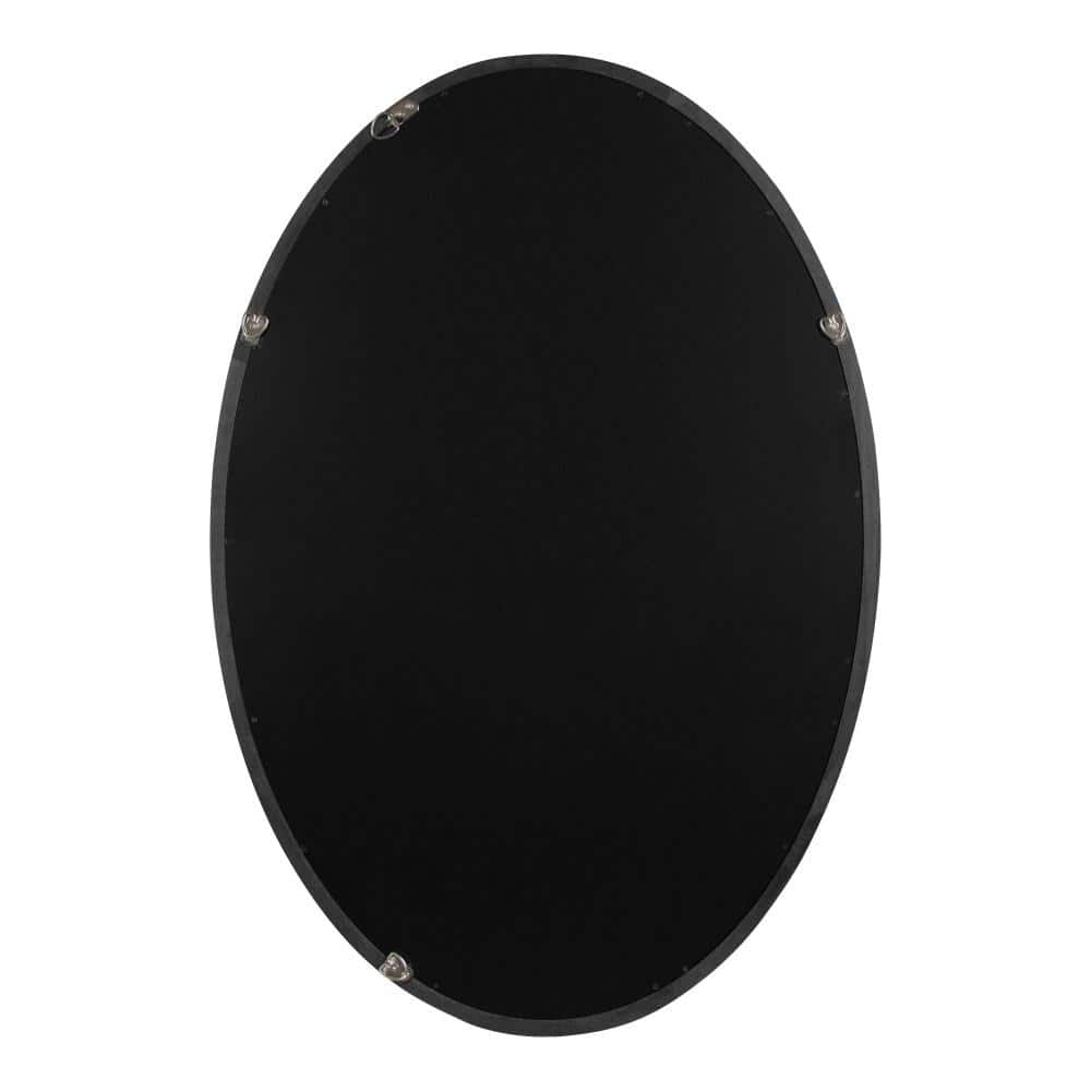 Black Oval Wood Framed Bathroom Vanity Mirror