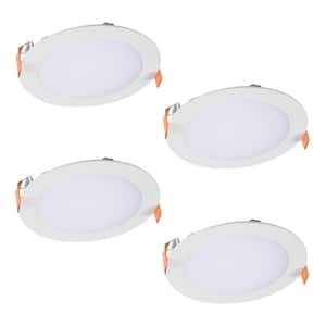 HLB 6 in. Adjustable CCT Canless IC Rated Dimmable Indoor, Outdoor Integrated LED Recessed Light Kit (4-Pack)
