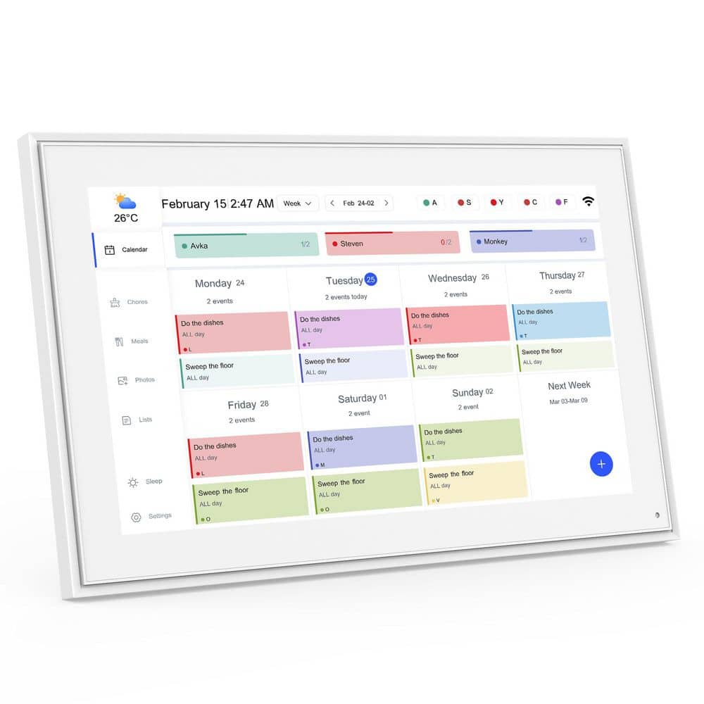 10.1  in. IPS Touch Screen Smart WiFi Digital Calendar and Chore Chart HD D