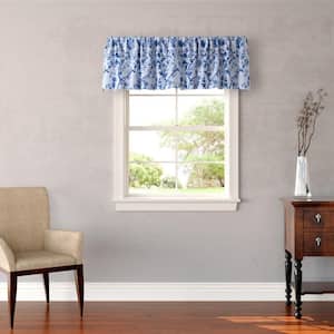 Charlotte 15 in. L Cotton Pole Top Valance in Blue