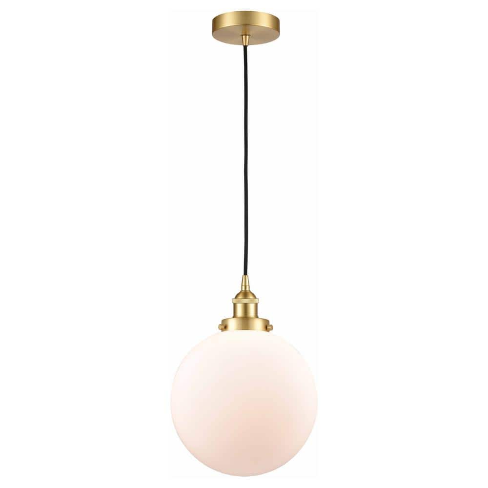 Beacon 60-Watt 1-Light Satin Gold Standard Mini Pendant Light with Painted Glass Shade, No Bulbs Included price history on PriceWatchPro