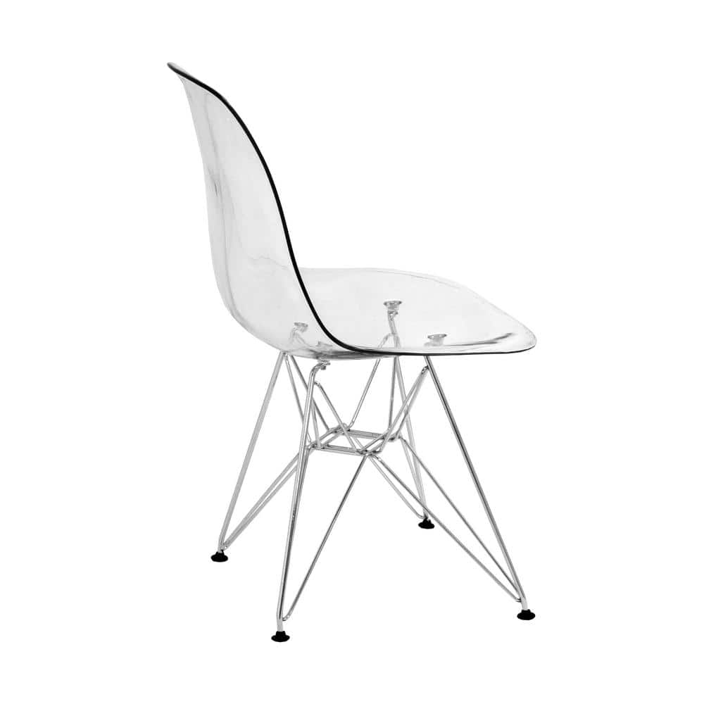 Mid-Century Scandinavian Matte Black Metal Side Chair with Low Back