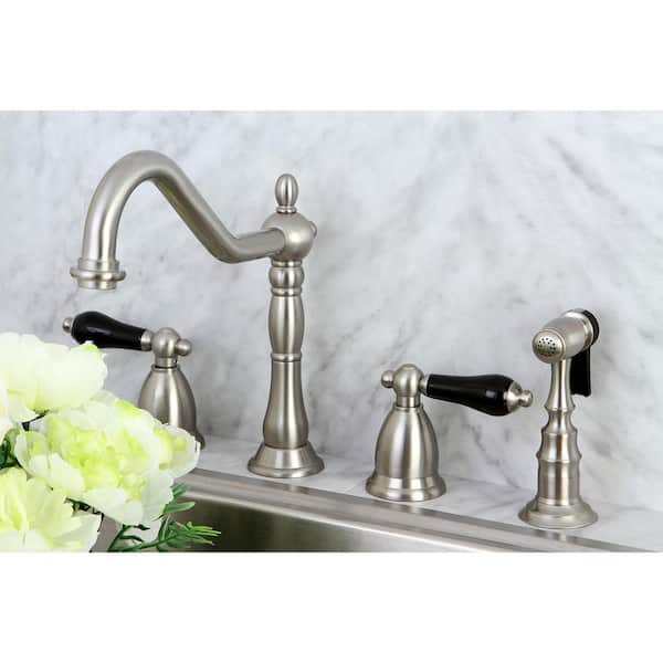 Duchess 2-Handle Standard Kitchen Faucet with Side Sprayer in Brushed Nickel