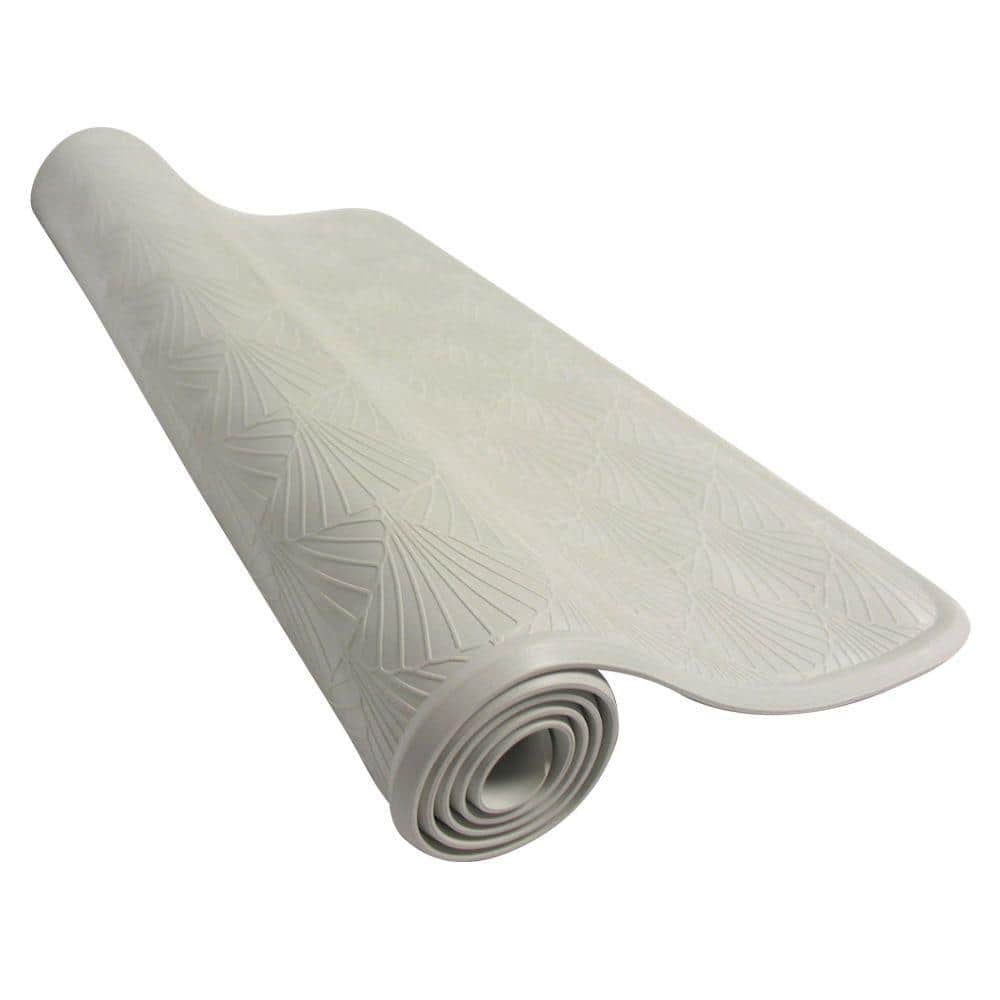 Zenna Home 271/2 in. x 153/4 in. Rubber Bath Mat in White 77WW The