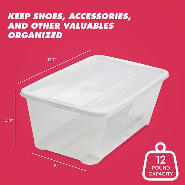 Life Story 5.7-Liter Shoe and Closet Storage Box Stacking