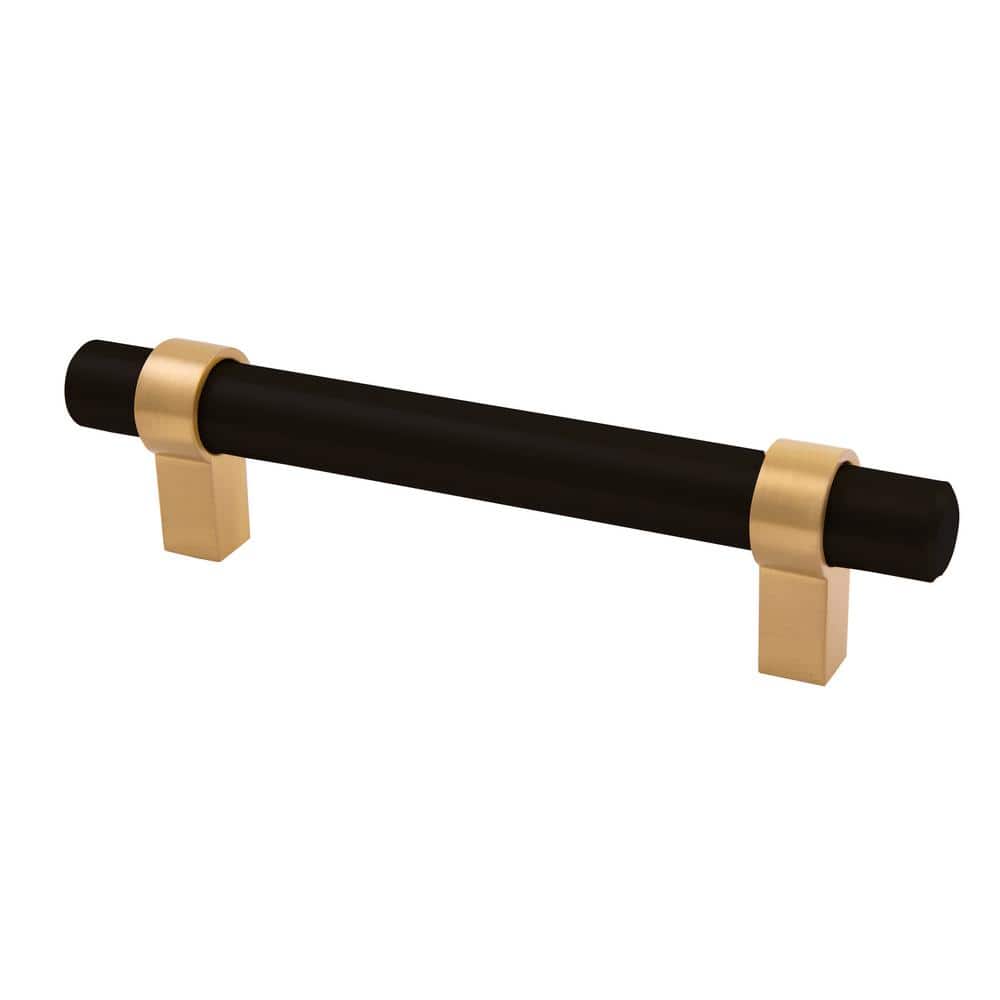 Emery Matte Black and Satin Gold Modern Bar Pull Set