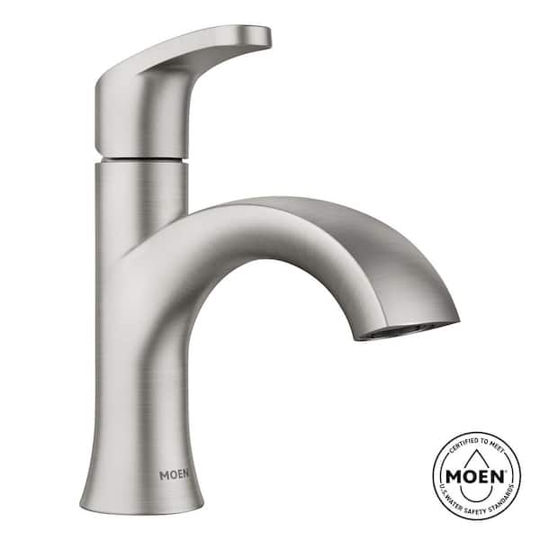 MOEN Karis Single Hole Single Handle Bathroom Faucet in Spot Resist Brushed Nickel