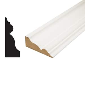 1 in. D x 2-3/4 in. W x 96 in. L MDF Primed White Crown Panel Moulding Pack (6-Pack)