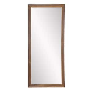 31.5 in. W x 65.5 in. H Wood Toned Rectangle Framed Leaning Mirror
