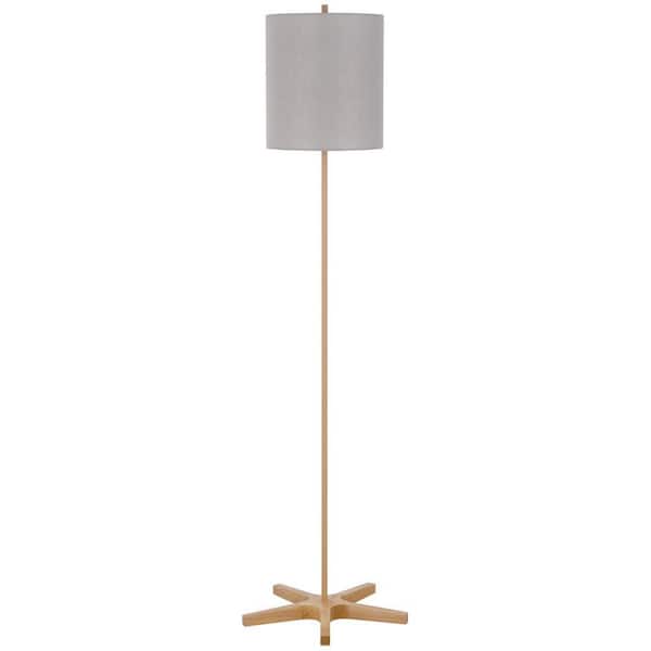 CAL Lighting 62 in. Height Light Oak Standard Metal Floor Lamp With Fabric Shade
