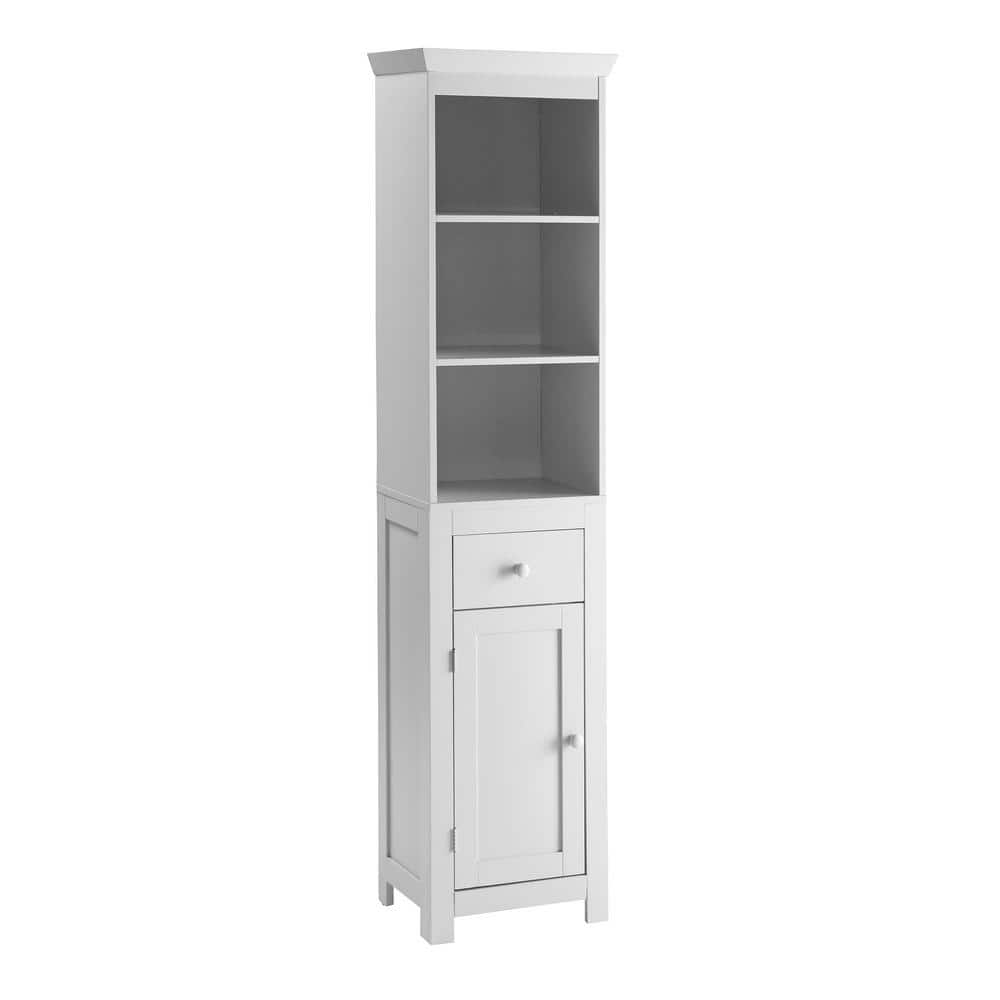 Elegant Home Fashions Delaney 26-in W x 34.25-in H x 12.5-in D White MDF Freestanding Linen Cabinet Elegant Home Fashions Delaney 26-in W x 34.25-in H x 12.5-in D White MDF Freestanding Linen Cabinet