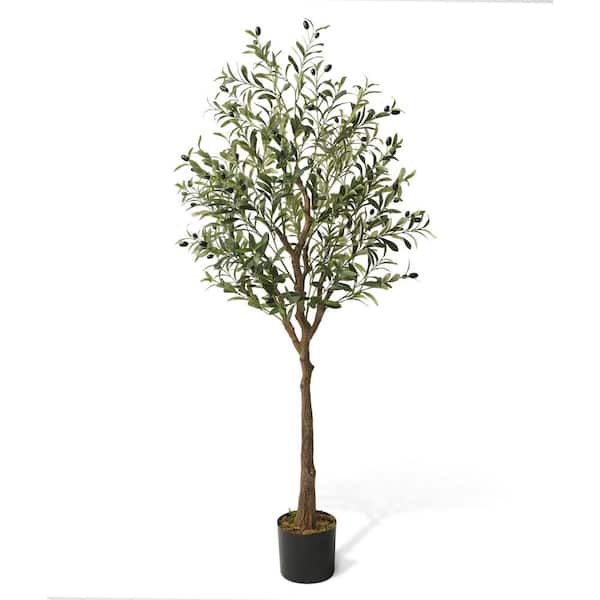 Fencer Wire 5 ft. Green Artificial Olive Tree, Faux Plant in Pot for Indoor  Home Office Modern Decoration Housewarming Gift HDFT-CHOV6001 - The Home  Depot