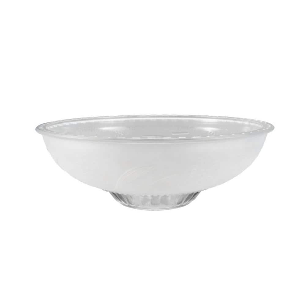 3-1/2 in. H x 9-7/8 in. Dia/Clear&Sandblasted/2 Tone Glass Shade For Torchi