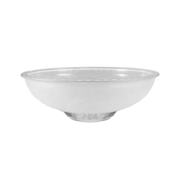 3-1/2 in. H x 9-7/8 in. Dia/Clear&Sandblasted/2 Tone Glass Shade For Torchiere Lamp, Swag Lamp and Pendant