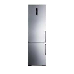 24 in. W 12.8 cu. ft. Bottom Freezer Refrigerator in Stainless Steel, Counter Depth
