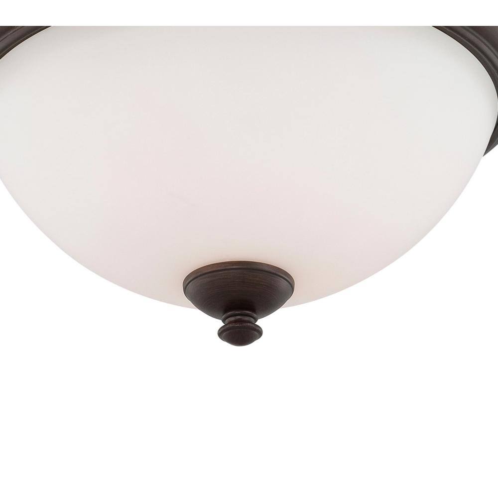 Prairie Bronze 15.75" Frosted Glass Flush Dome Light