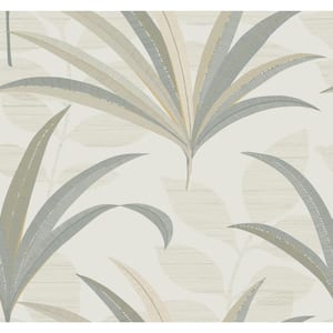 White El Morocco Palm Paper Unpasted Matte Wallpaper (27 in. x 27 ft.)