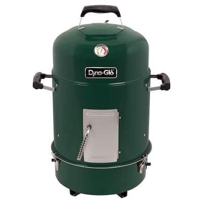 Compact 19 in. Dia Charcoal Smoker in High Gloss Forest Green