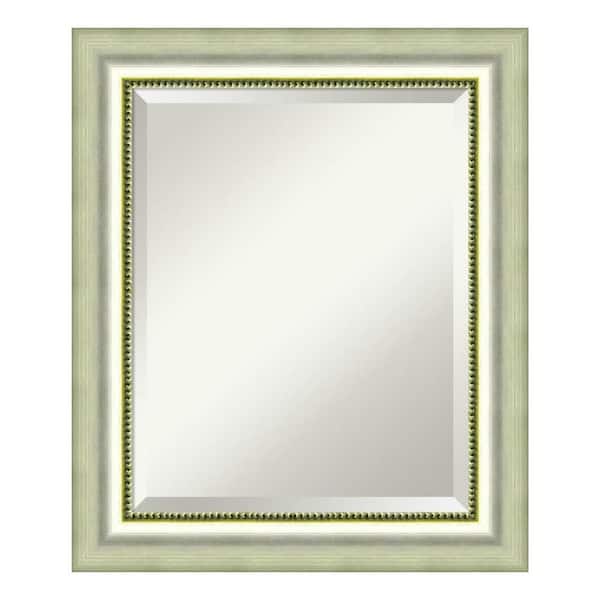 Amanti Art Vegas 21 in. W x 25 in. H Framed Rectangular Bathroom Vanity Mirror in Silver