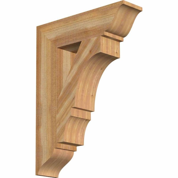 Ekena Millwork 6 in. x 32 in. x 24 in. Western Red Cedar Balboa Traditional Rough Sawn Bracket