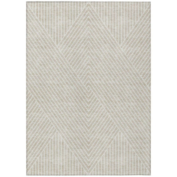 Chantille Machine Washable Indoor/Outdoor Abstract ACN937 Beige 9 ft. x 12 ft. Area Rug