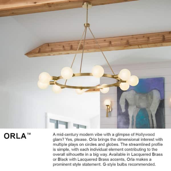 LARK - Orla 10-Light Lacquered Brass Wagon Wheel Chandelier