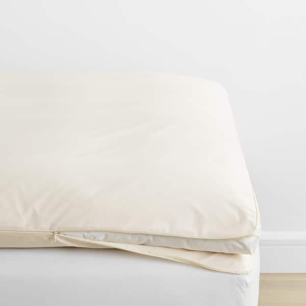 The Company Store Company Cotton Percale Ivory Cotton Queen Featherbed Cover