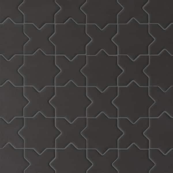 Bedrosians Le Cafe Specialty 2 in. x 2 in. Matte Black Porcelain Mosaic Tile (10 sq. ft./Case)