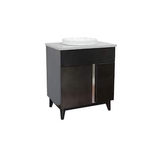 Mia 31 in. W x 22 in. D Bath Vanity in Brown with Granite Vanity Top in Gray with White Round Basin
