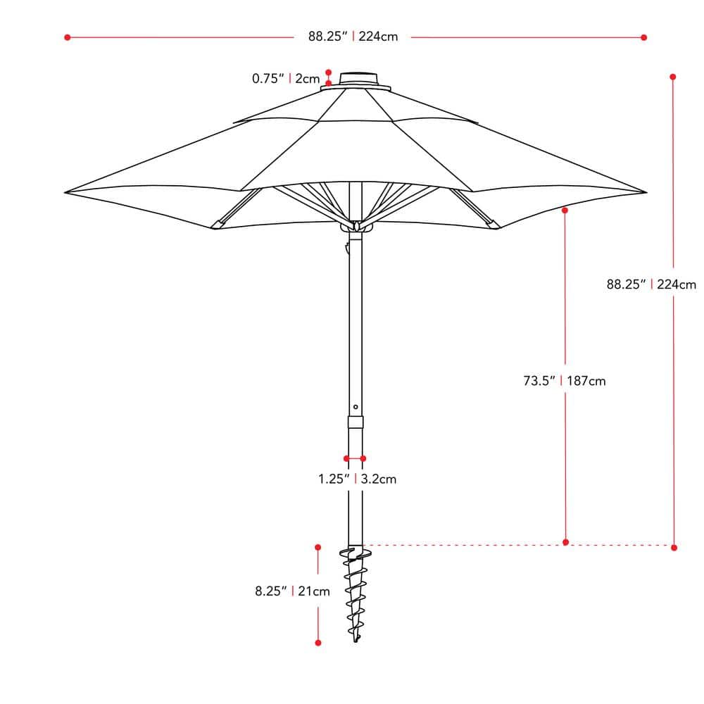 Forest Green UV Resistant Beach and Patio Umbrella