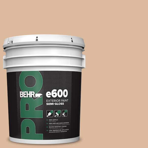 BEHR PRO 5 gal. #PPU3-09 Pumpkin Cream Semi-Gloss Exterior Paint