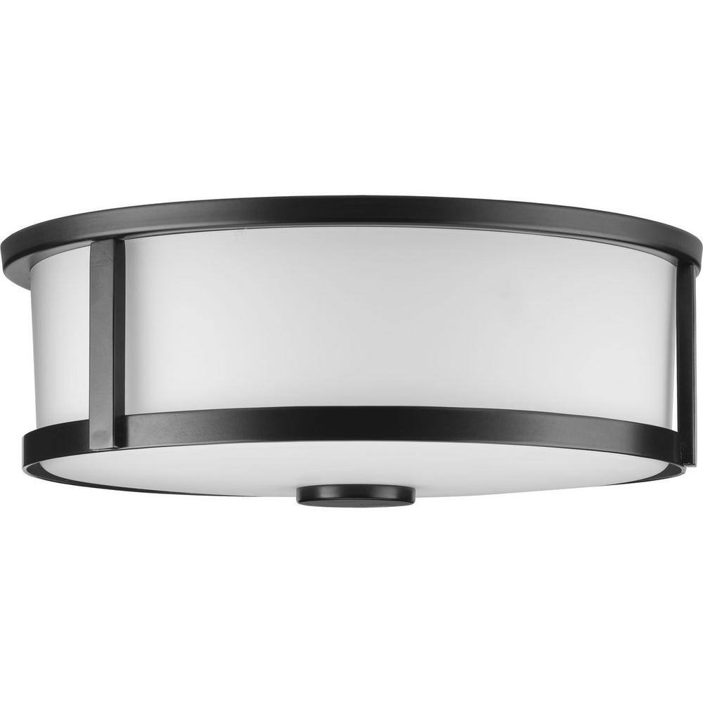 Gilliam Matte Black Flush Mount Ceiling Light with Clear Glass