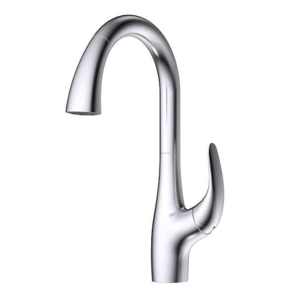 Amazonite Single-Handle Pull-Down Sprayer Kitchen Faucet in Stainless Steel
