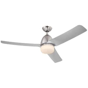 Delancey 52 in. Indoor Brushed Chrome Finish DC Motor Ceiling Fan