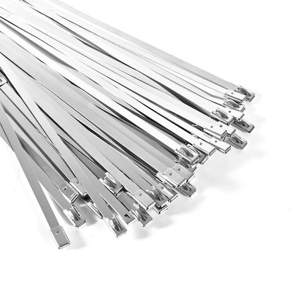 Heavy Duty 304 Stainless Steel 11.8 in. UV Resistant Nylon Cable Zip Tie 100-Pack for Outdoor Use