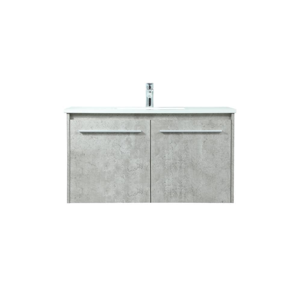 生活家電 調理機器 Timeless Home 36 in. W Single Bath Vanity in Concrete Grey with 