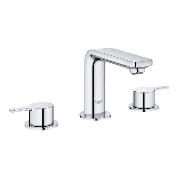GROHE Lineare 8 in. Widespread 2-Handle Bathroom Faucet with Drain Assembly in StarLight Chrome