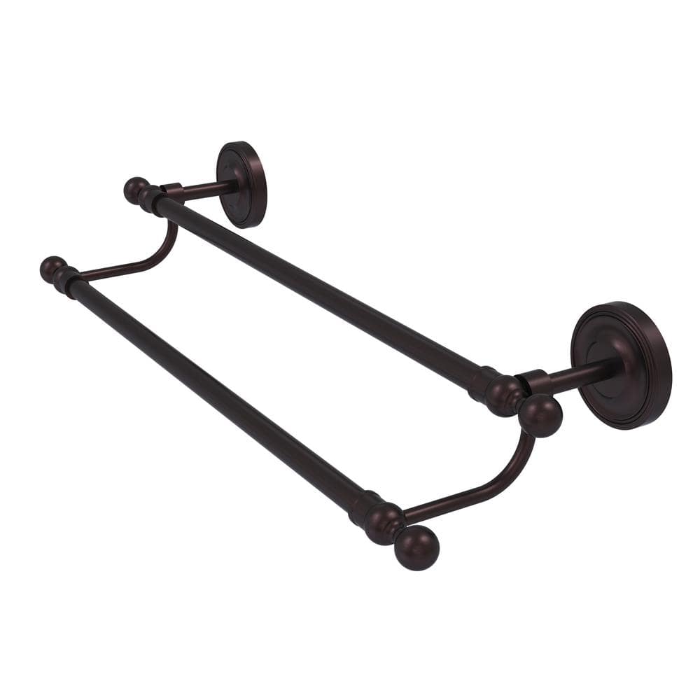 Allied Brass Regal Collection 18 in. Wall Mounted Double Towel Bar in Antique Bronze