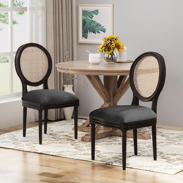 Goven Charcoal Wood Dining Chairs (Set of 2)