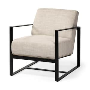 Stamford I Beige Fabric Wrapped Metal Frame Accent Chair