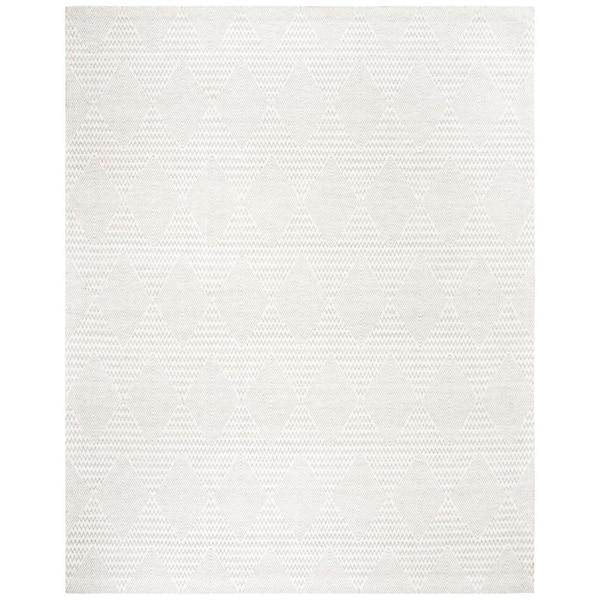 SAFAVIEH Marbella Silver/Ivory 8 ft. x 10 ft. Chevron Diamonds Area Rug