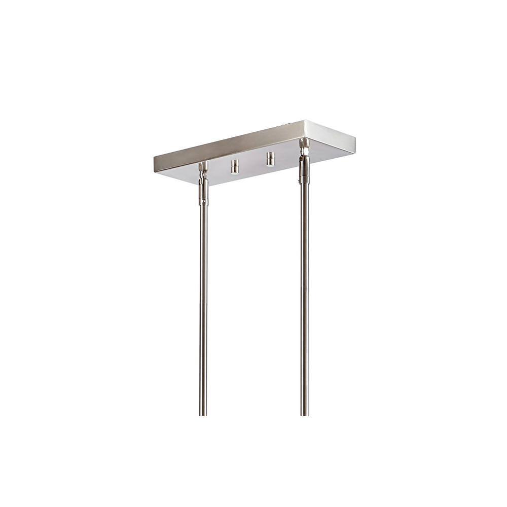 Anna 38.5" Nickel Linear 5-Light LED Glass Pendant