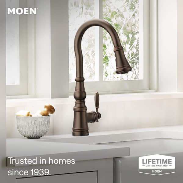 Weymouth Oil-Rubbed Bronze 16.73 in. H Pull Down Sprayer Kitchen Faucet with 360 Degree Spout Swivel and Power Boost